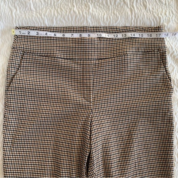 Straight Leg Ankle Dress Pants Brown Gingham Sz 16 - Picture 10 of 12